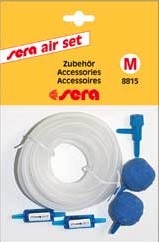 sera vzduchovací sady - air set  M  - 4 m hadičky, škrtítko, 2 vzduchovací kamínky střední, 2 zpětné ventily