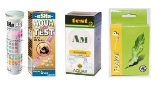 Testery pro jezírka - Quicktest eSHa Aqua- 6 testů (kH, pH, gH, NO2, NO3, Cl2) + kapičkové AM, PO4 test