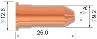 Dýza PARKER SCB 50 - 1,0 mm (50 A) - dlouhá kónická - řezání s odstupem