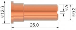 Dýza PARKER SCB 50 - 1,0 mm (50 A) - dlouhá plochá - řezání s odstupem