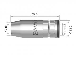 Plynová hubice ARC M1 - kónická - délka 50 mm