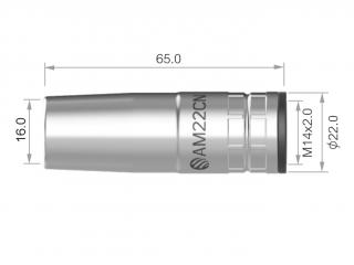 Plynová hubice ARC M22 - kónická - délka 65 mm