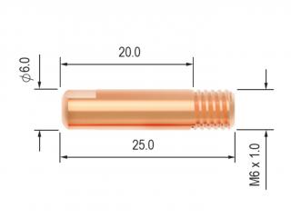 Průvlak BINZEL M6/6/25, E-Cu - 0,6 mm