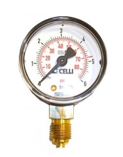 Manometr CO2 N2 nízký tlak 6 bar 1/4G