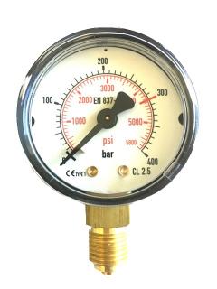 Manometr N2 vysoký tlak 400 bar 1/4G