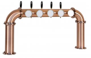 Výčepní stojan U5 měděný komplet kohouty pákové medailony LED čelní přímé dochlazení kohoutů