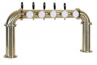 Výčepní stojan U5 zlatý komplet kohouty pákové medailony LED čelní přímé dochlazení kohoutů