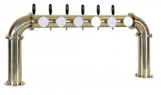 Výčepní stojan U6 zlatý komplet kohouty pákové medailony LED čelní přímé dochlazení kohoutů