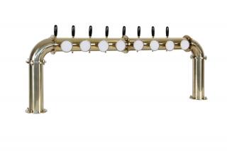 Výčepní stojan U8 zlatý komplet kohouty pákové medailony LED čelní přímé dochlazení kohoutů