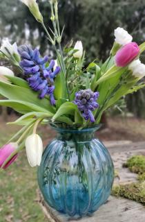Křišťálová váza Maria modrá