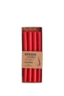 Svíčky SET 4 ks Rustic Wenzel červená délka 25 cm x 2,2 cm