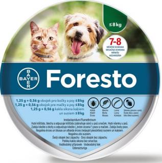 Foresto antiparazitní obojek pro kočky a psy do 8kg, 38cm