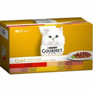 Gourmet Gold Multipack konzerv 4x85g kousky ve šťávě