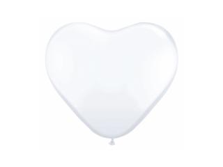 Balónky pastelové bílé srdce - 1ks (Balónek latexový - tvar srdce)