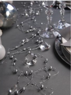 Girlanda z perel 5ks - stříbrná (Girlanda z perel - 5ks - délka 130 cm)