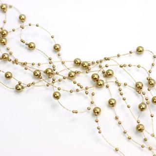 Girlanda z perel 5ks - zlatá (Girlanda z perel - 5ks - délka 130 cm)