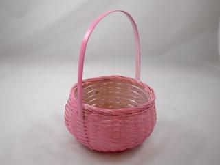 Košíček pro družičku proutěný 18cm - růžový - DOPRODEJ (Proutěný košíček pro družičky - růžový)