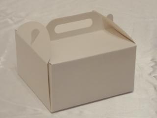 Krabička na výslužky 18x18x10 cm - BÍLÁ (Svatební výslužková krabička - bílá)