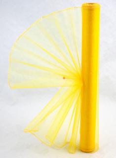Organza 38cm - žlutá (Organza šíře 38cm obšitá)
