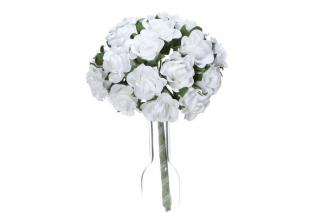 Růže pěnové - 4cm - svazek 18ks - bílé (Pěnové růže - velikost 4 cm)