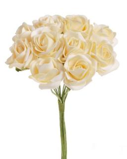 Růže pěnové - 5cm - svazek 10ks - meruňkové - DOPRODEJ (Pěnové růže - velikost 5 cm)