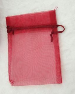 Sáček z organzy 13x10 cm -  bordó (Dárkový pytlíček z organzy - rozměr 13x10cm)