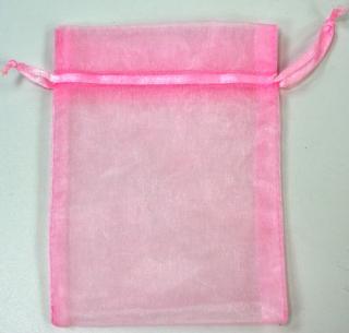 Sáček z organzy 13x10 cm -  růžový (Dárkový pytlíček z organzy - rozměr 13x10cm)