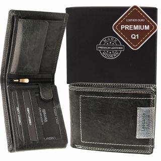 Luxusní pánská kožená peněženka černá premium kůžě značky Leonardo Verrelli 9925DK