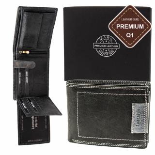 Luxusní pánská kožená peněženka černá premium kůžě značky Leonardo Verrelli 9963DK