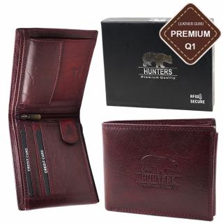 Luxusní pánská kožená peněženka červená premium kůže značky Hunters KHT333RED