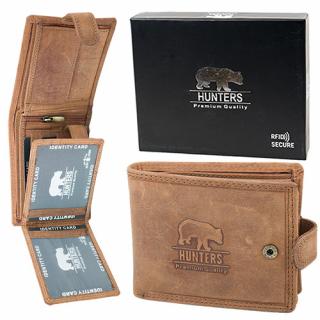 Luxusní pánská kožená peněženka hnědá premium kůže značky Hunters 305lb