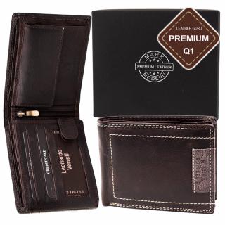 Luxusní pánská kožená peněženka hnědá premium kůžě značky Leonardo Verrelli 932DK