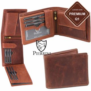Luxusní pánská kožená peněženka hnědá značky Pierrini 6374