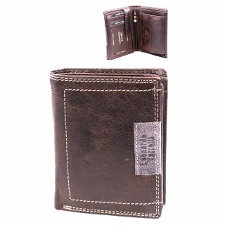 Luxusní pánská kožená peněženka na výšku hnědá premium kůžě značky Leonardo Verrelli 9956