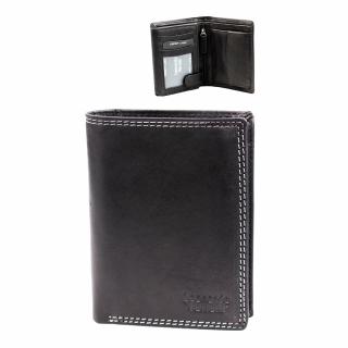 Pánská kožená peněženka na výšku černa značky Leonardo Verrelli 530