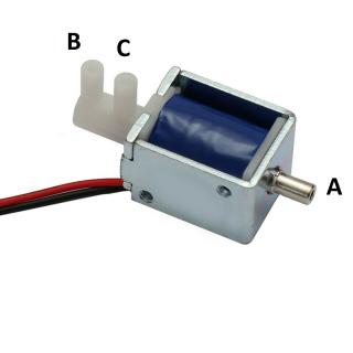 Elektromagnetický ventil 4 mm / 4 mm 12 V DC dvouokruhový