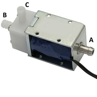 Elektromagnetický ventil 7 mm / 7 mm 12 V DC dvouokruhový