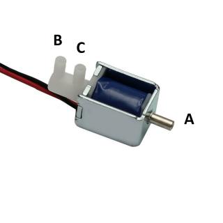 Miniaturní elektromagnetický ventil 3 mm / 3 mm 12 V DC dvouokruhový