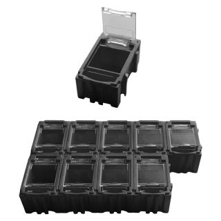 Organizér - úložný box pro SMD/SMT součástky 39x23,5x18 mm [10 ks] Barva: Černá