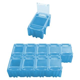 Organizér - úložný box pro SMD/SMT součástky 39x23,5x18 mm [10 ks] Barva: Modrá