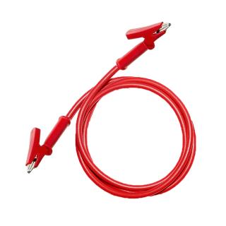 Testovací / laboratorní kabel Ø4 mm Barva: Červená, Model: Krokosvorka-krokosvorka, Rozměr: 100 cm