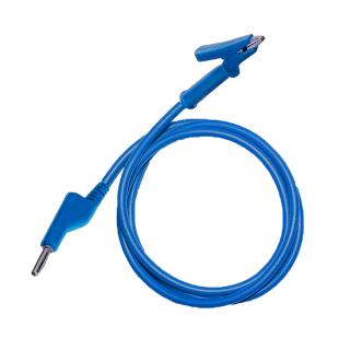 Testovací / laboratorní kabel Ø4 mm Barva: Modrá, Model: Banánek-krokosvorka, Rozměr: 100 cm