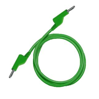 Testovací / laboratorní kabel Ø4 mm Barva: Zelená, Model: Banánek-banánek, Rozměr: 100 cm