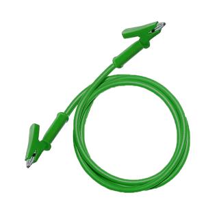 Testovací / laboratorní kabel Ø4 mm Barva: Zelená, Model: Krokosvorka-krokosvorka, Rozměr: 100 cm