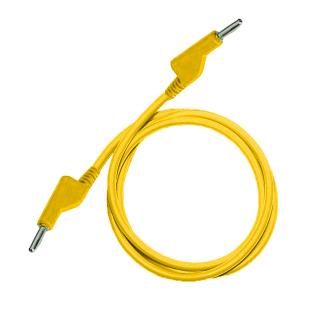 Testovací / laboratorní kabel Ø4 mm Barva: Žlutá, Model: Banánek-banánek, Rozměr: 100 cm