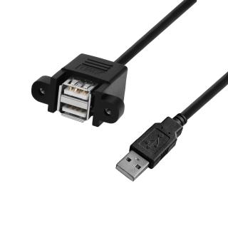 Vestavný prodlužovací kabel USB-A 2.0 100cm Model: 2x USB-A  USB-A