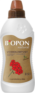 Biopon Vermikompost - kapalné hnojivo na muškáty a balkonové rostliny 0,5l