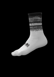 Cyklistické ponožky ALÉ  SCANNER SOCKS bílé/černé Velikost: 36-39