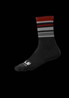 Cyklistické ponožky ALÉ  STRIPES SOCKS černé/červené Velikost: 36-39