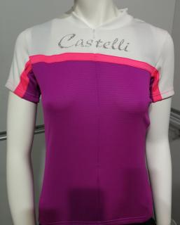 Dres Castelli Promessa fialový/bílý/růžový Velikost: M